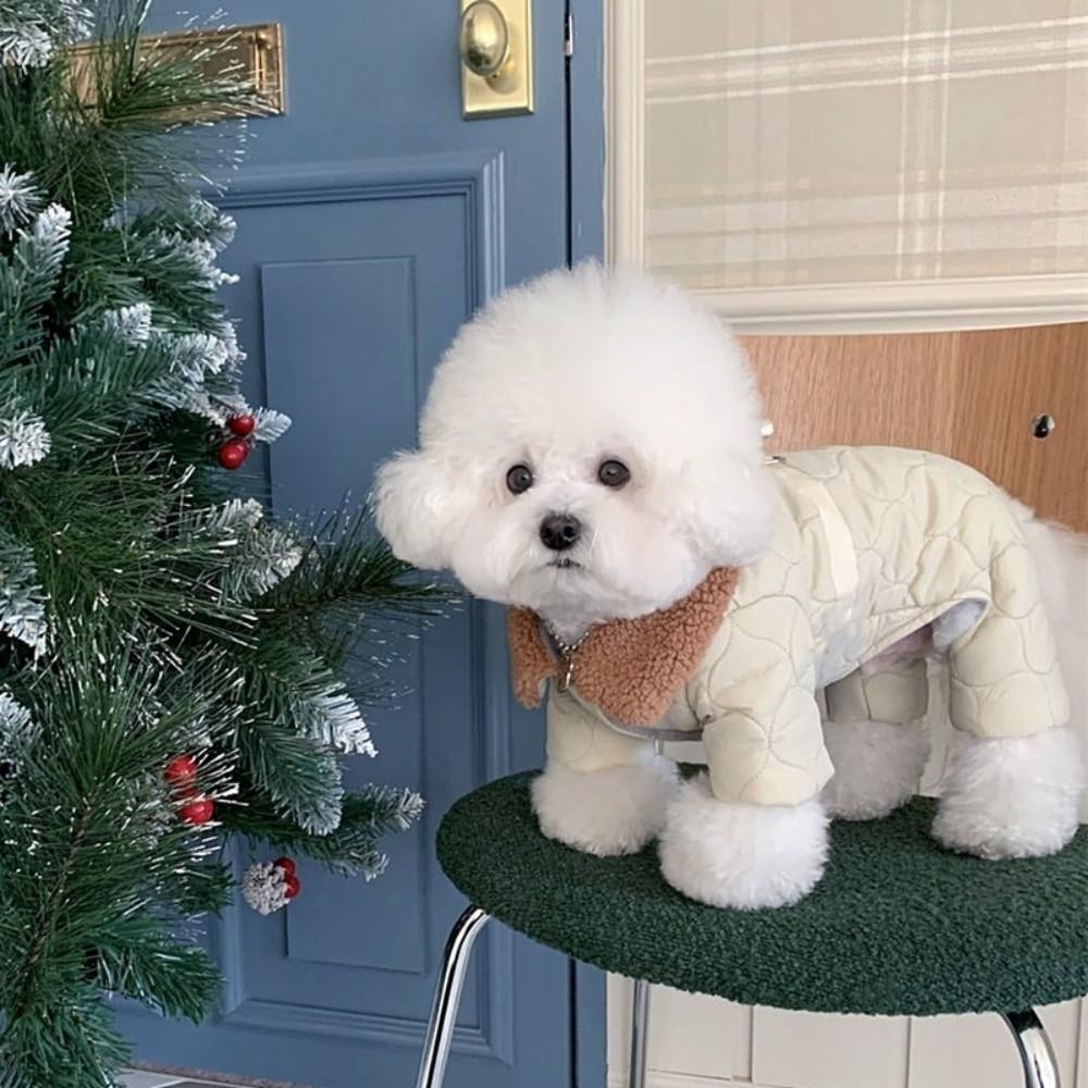 Plush Dog Warm Clothes Windproof Dog Bodysuit Fashion Pet Clothes Cat