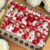 Natural Wood Craft Decor Red And White Doll Hanging Pendants for Christmas Tree Decorative Wooden Girls Festive Party Supplies Ornament Seasonal