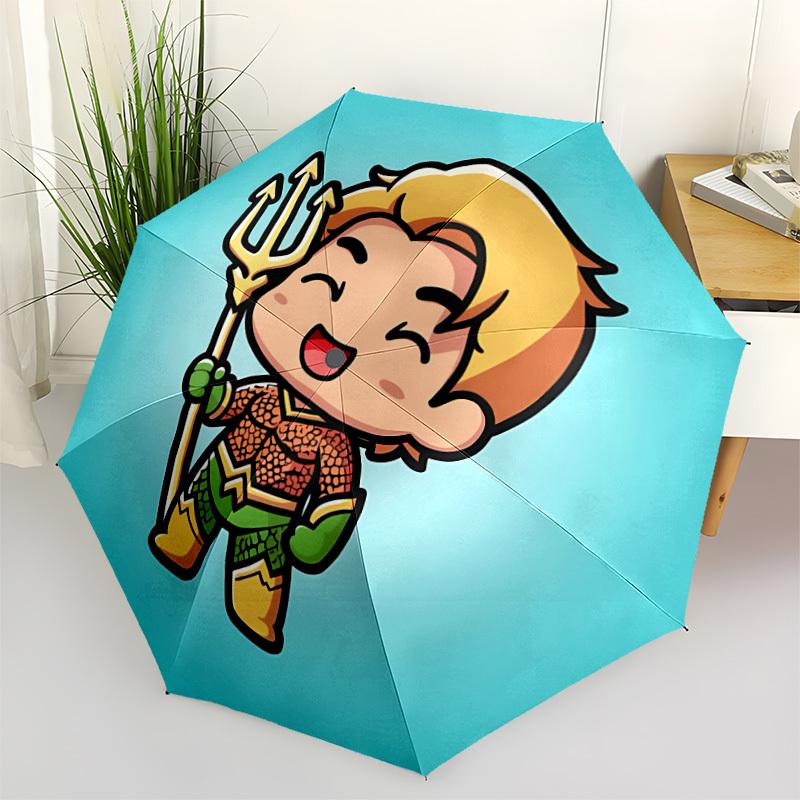 

1pc Trident, Aquaman Umbrella - Automatic Open Compact Travel Umbrella with 18-Rib Durable Frame yy251021061