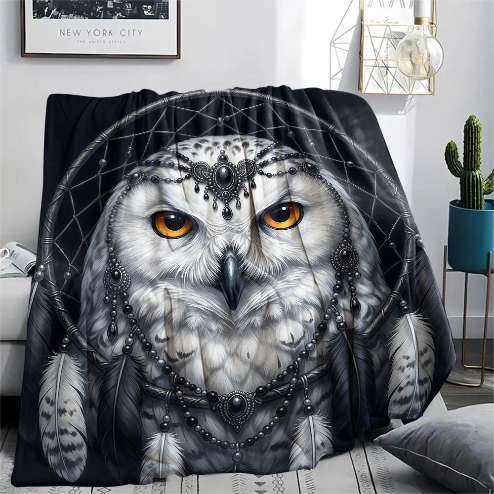 Dreamcatcher Animals Print Flannel Blanket,High quality Comfortable for All Seasons,Home Decor,Warmth and Comfort,Perfect for Christmas Gifts