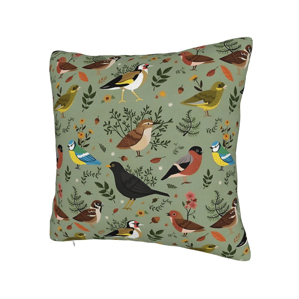 Colorful Bird Floral Pillow Cover Funny Pillow Case For Living Room Bed Chair Comfy Cushion Cover Birthday Gift