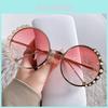 Classic Round Frame Pearl Sunglasses With Protection For Fashionable Summer Outings