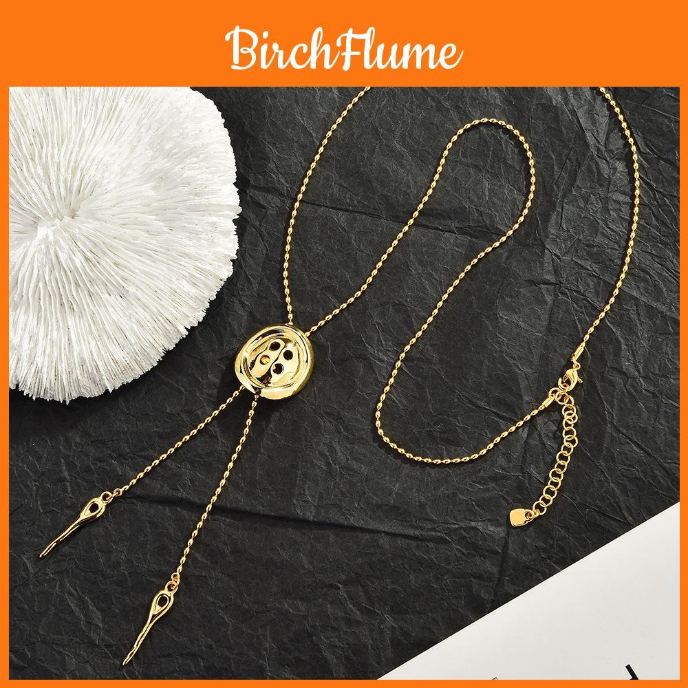 Geometric Button Necklace With Gold Plating For Unisex Fashion Accessory