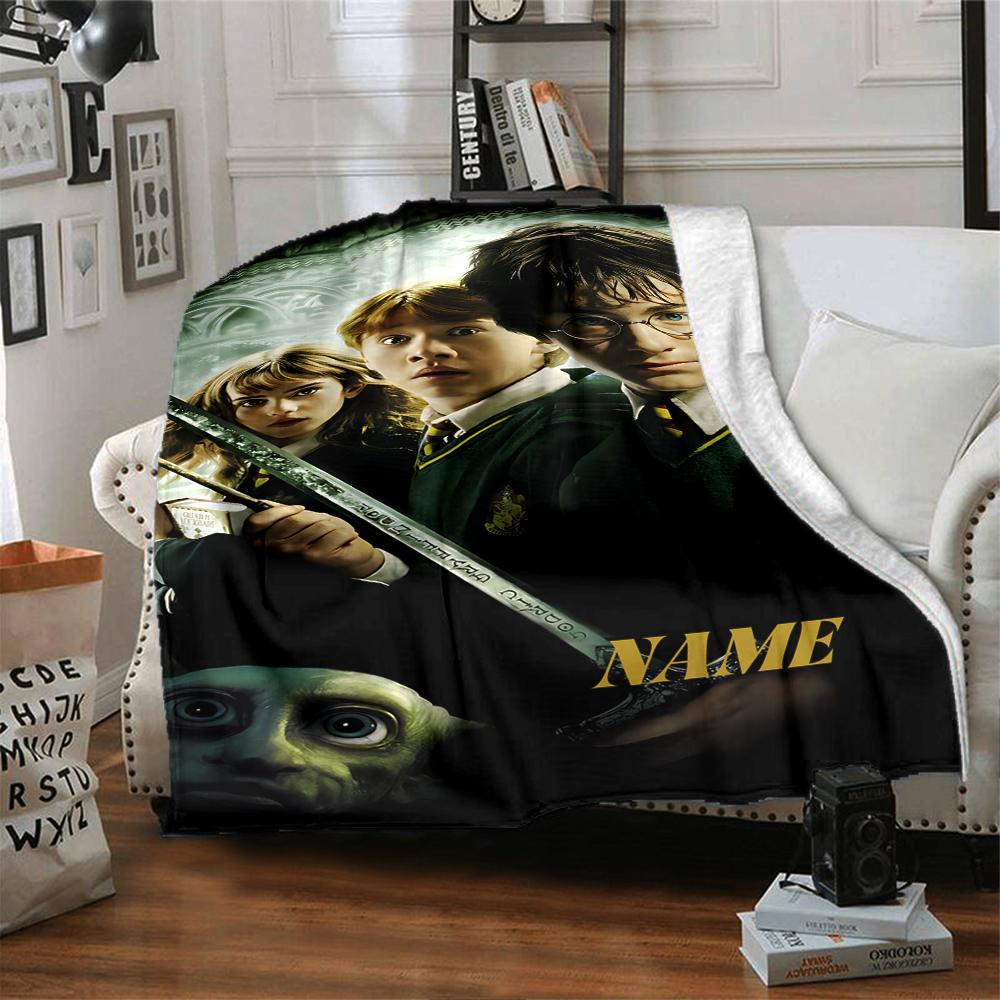 Custom Name "Harry Potter Sorcerer's Stone" blanket for Couch & Bed, Plush Cozy Fuzzy Blanket Super Soft & Warm Blankets for Fall and Winter. 090895