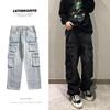 Men's Washed Denim Casual Pants – 2022 Autumn/Winter Hong Kong Style Overalls