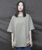 Deumakeu Oversized Plain Layered Short Sleeve T-Shirt Light Khaki