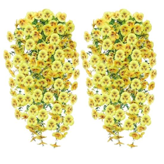 Yousheng 1/2Pcs Simulated Plants Easy to Care No Watering No Withering Bright Color Realistic Appearance Decorative Fake Plant Home Decor