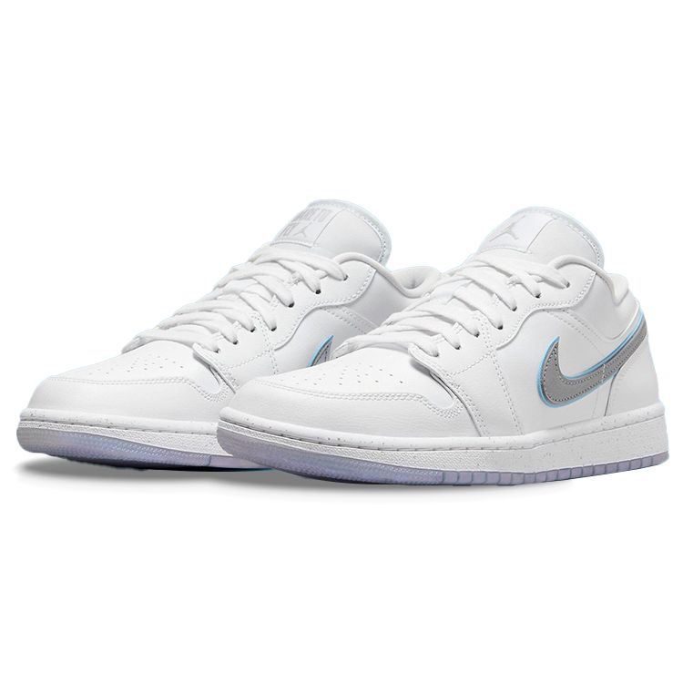 Air Jordan 1 Low SE Dare To Fly Women Sneakers White Metallic-Silver University-Blue FB1874-101