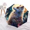1pc Moonlit Fantasy Fox Umbrella with Plastic Handle,Suitable for All Seasons Home Travel Outdoor UmbrellaDD468