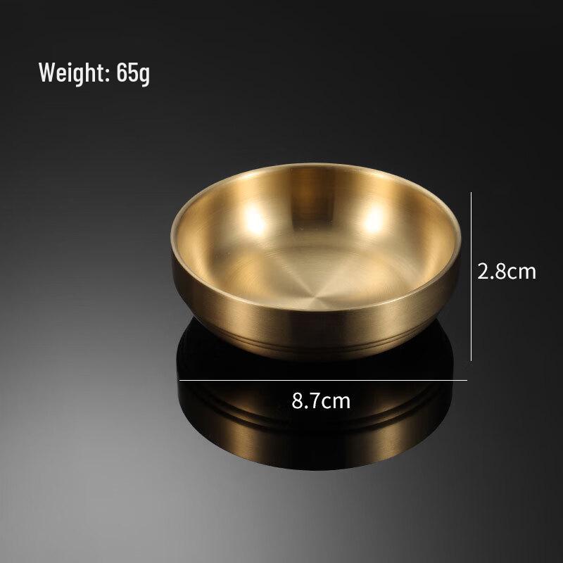 Qianxing 304 Stainless Steel Gold Round Serving Plates (5-Pack)