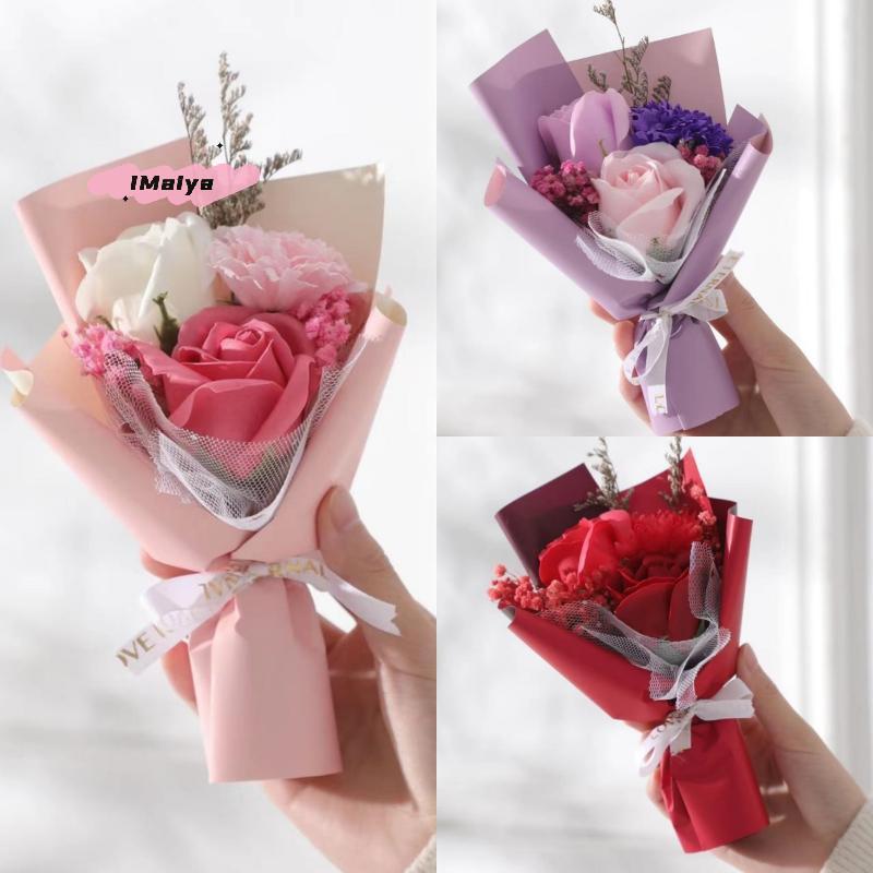 M-Artificial Mini Soap Flower Bouquet Fake Plants Simulation Rose Flower Valentine's Day, Mother's Day Party Gifts Decoration