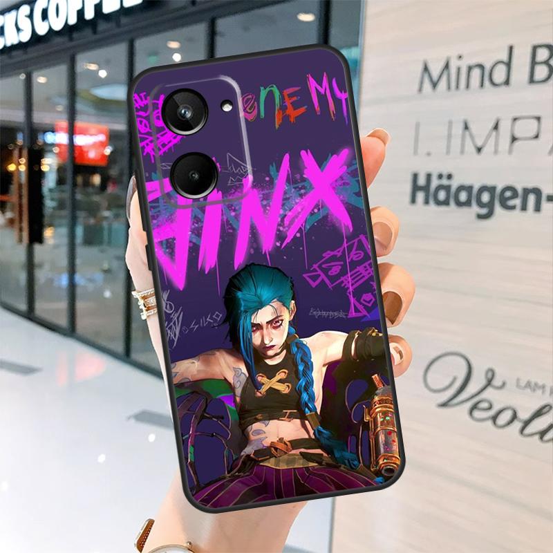 Arcane Jinx Vi Anime For Realme C30 C11 C15 C21Y C25 C33 C35 C55 GT Neo 3T 2T 5 3 8 9 10 11 Pro Plus Phone Case