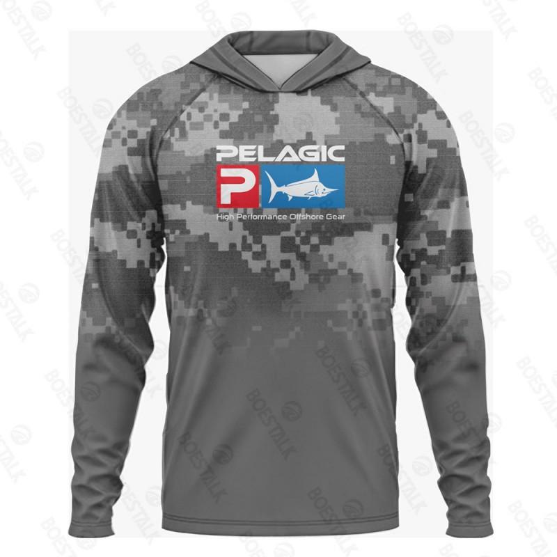 Men's PELAGIC Long-sleeved Hooded Fishing Suit With UV Sun Protection UPF50 + Luya