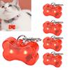 5Pcs Side Switch Bone Shape Pet Collar Light Lamp Tag Pendant Supply Waterproof Design
