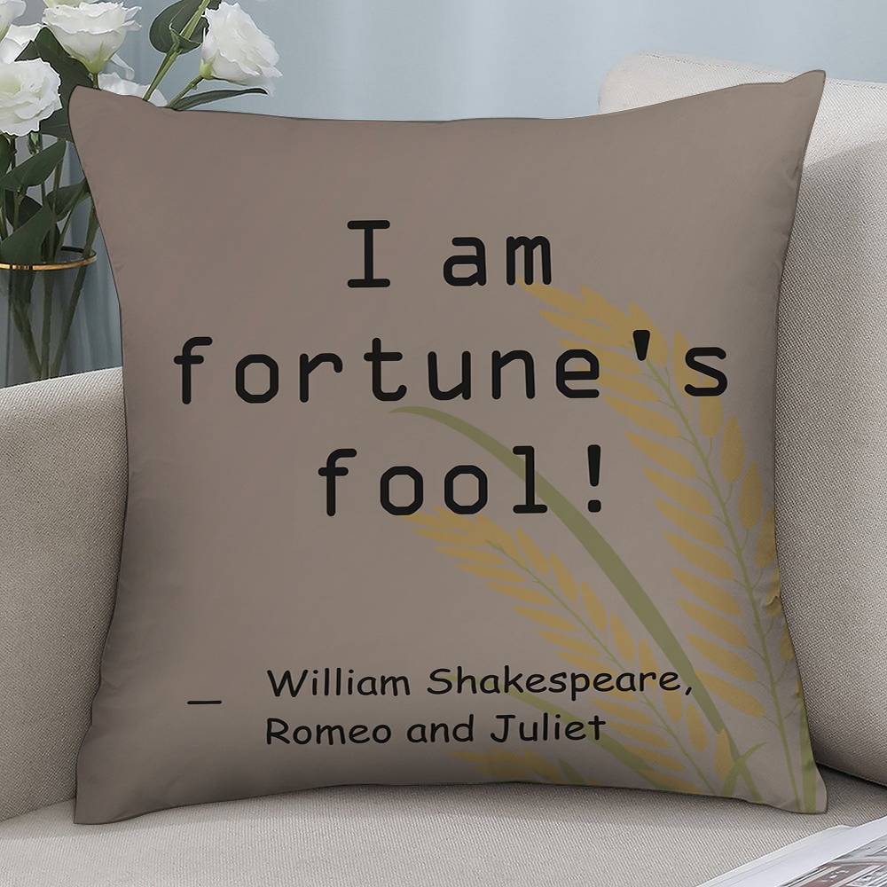 Luxury Shakespeare Design Pillow Case Short Plush Double-sided Print Square Throw Pillow Covers Sofa Home Cushion Decor