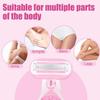 5PCS Women Safety Razor Blades 5-Layer Stainless Steel Blades for Face/ Leg/ Armpit/ Bikini Beauty Hair Removal Shaving Portable Lady Manual Shaver