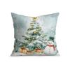 Green Christmas Decoration Pillowcase Printed Polyester 45X45Cm Throw Pillowcover Decorative Sofa Cushion Pillowslip Home Decor