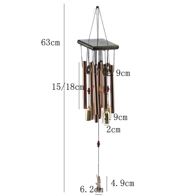 Vintage Hanging Decoration Wind Chimes Antique Crafts Yard Home Ornaments Copper Bells