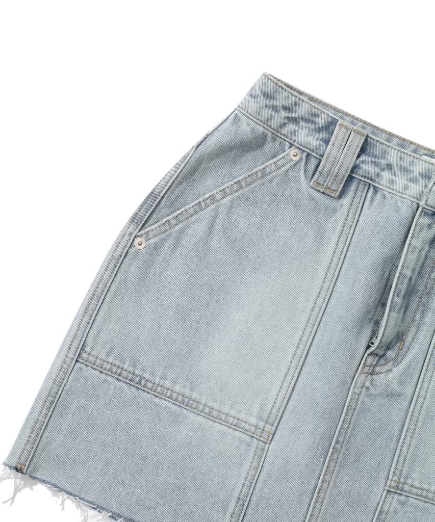 Covernat Woman Mini Denim Skirt Light Blue