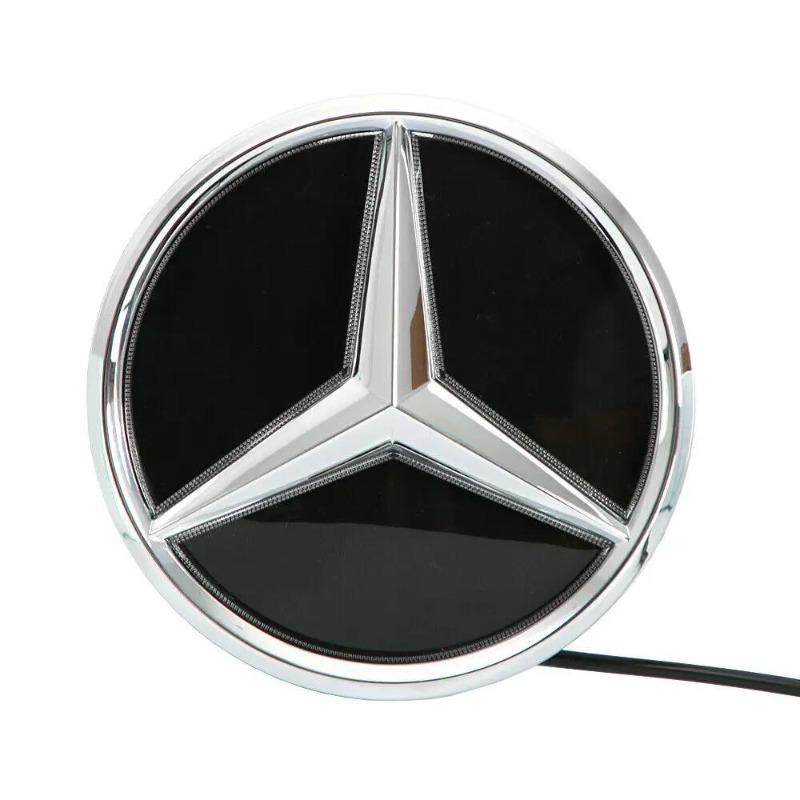 Für Mercedes Benz GLC X253 GLE W167 GLS X167 V W447 Glänzend Schwarz und Silber LED Spiegel Stil Frontgrill Stern Emblem Logo