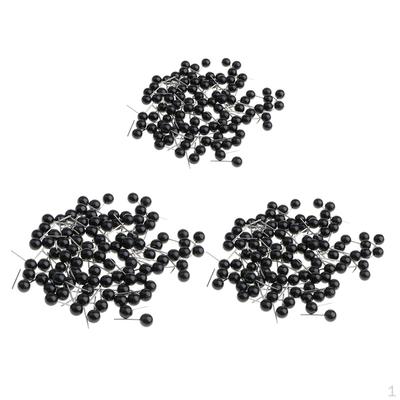 Kits Yeux en Verre Noir 300 Pièces Pour Feutrage Poupées Ours Jouet - 4-6mm