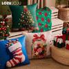 1PC LOZUJOJU Christmas Pillowcase Polyester Printed Comfortable Pillowcase Cushion Cover for Sofa Living Room Bedroom Home Decor Party Decor