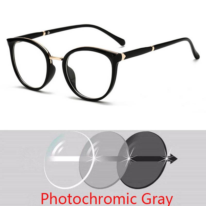 Spring Leg Anti-blue Light Oval Prescription Eyeglasses Women TR90 Cat Eye Short-sight Eyewear Diopter 0 -0.5 -0.75 -1.0 To -6.0