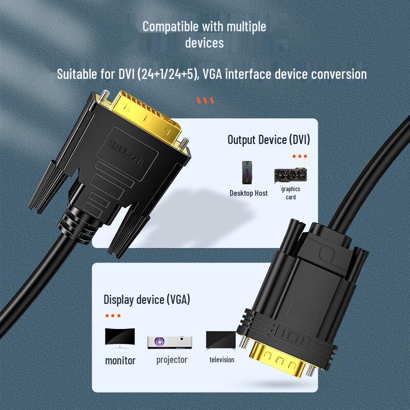 SAMZHE DVI-I (24+1) to VGA Adapter Cable