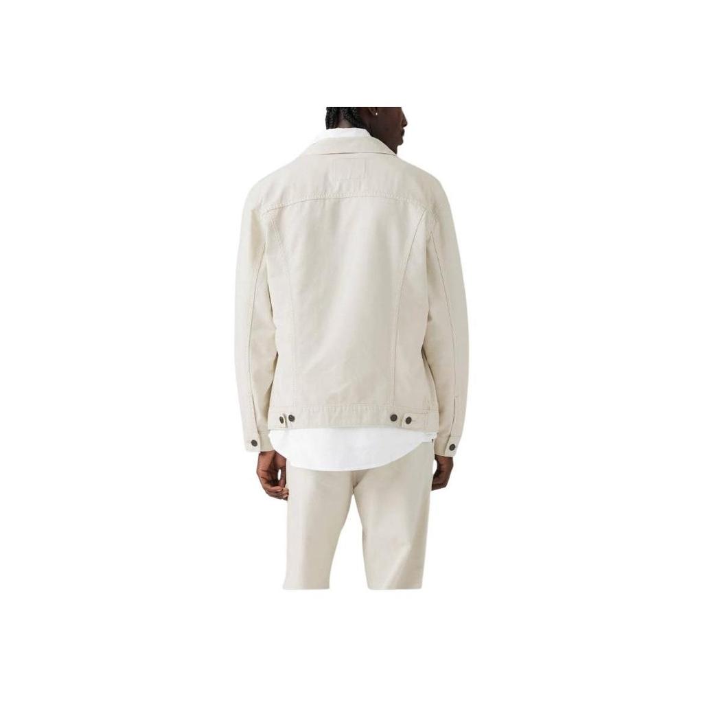 Levi's Relaxed Trucker Cotton Linen Jacket Off White Men A5782-0063