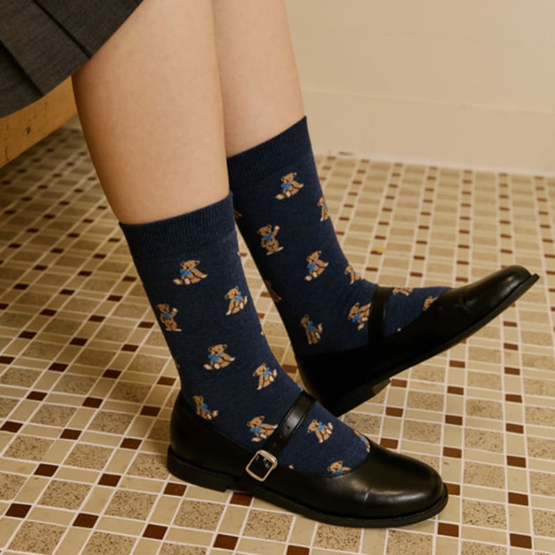 SOCKS APPEAL Teddy with Blue Ribbon