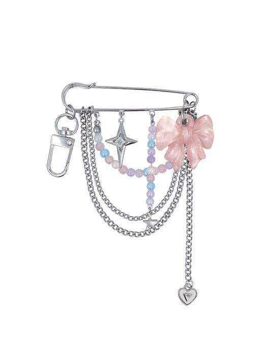 Брелок-булавка VVV Принцесса с лентой pink