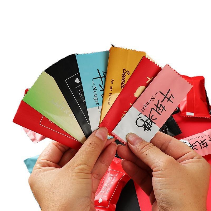 100 Pcs/Lot DIY Handmade Nougat Candy Packaging Bag Milk Taffy Wrapper Food Package Xmas Gift Mini Bags
