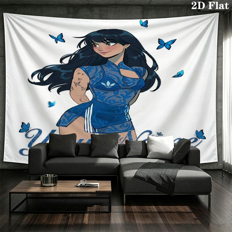 Aitana Name Wandteppich Ästhetischer Wandbehang Bedruckter Stoffdecke Dekorative Wandteppiche für Schlafzimmer Wohnzimmer Heimdekoration