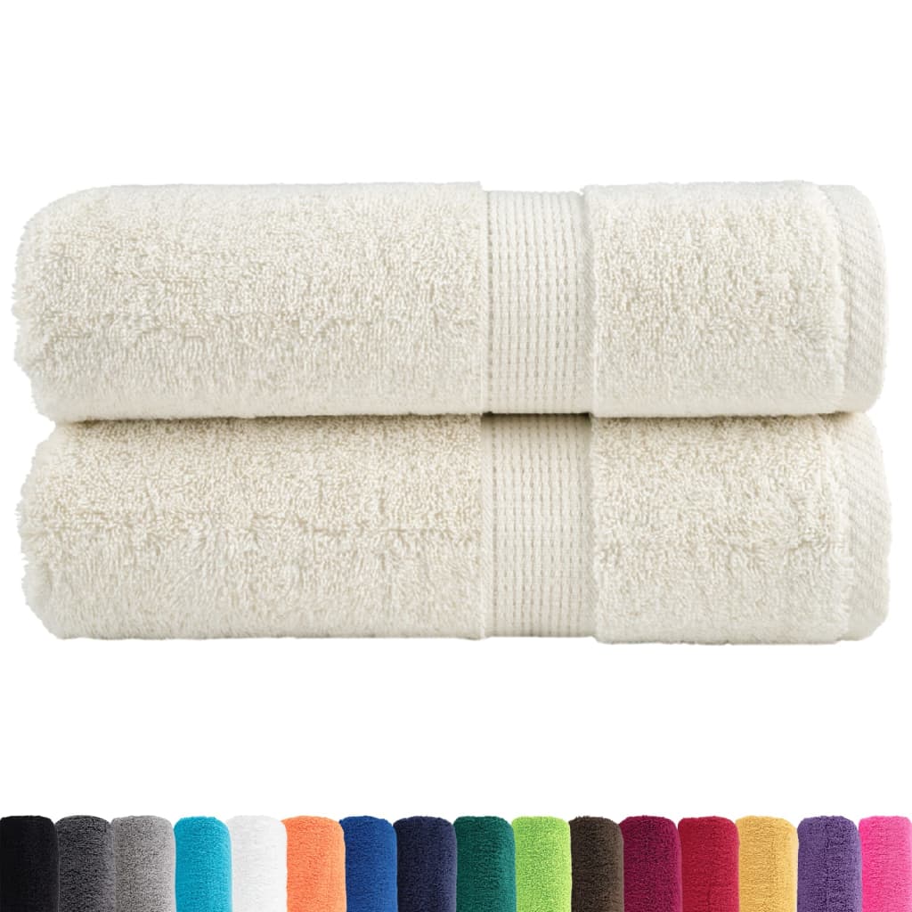 Premium Guest Towels SOLUND 2 pcs Cream White 30x50 cm 600 g m²