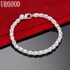 925 Sterling Silver Bracelet Men And Women Fashion Wedding Jewelry