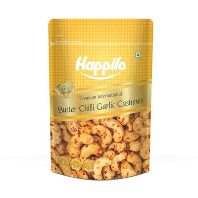 Happilo Prémiové mezinárodní kešu máslo chilli česnek 160g, Esenciální živiny jako bílkoviny, vláknina a zdravé tuky, Ideální pro milovníky pikantního
