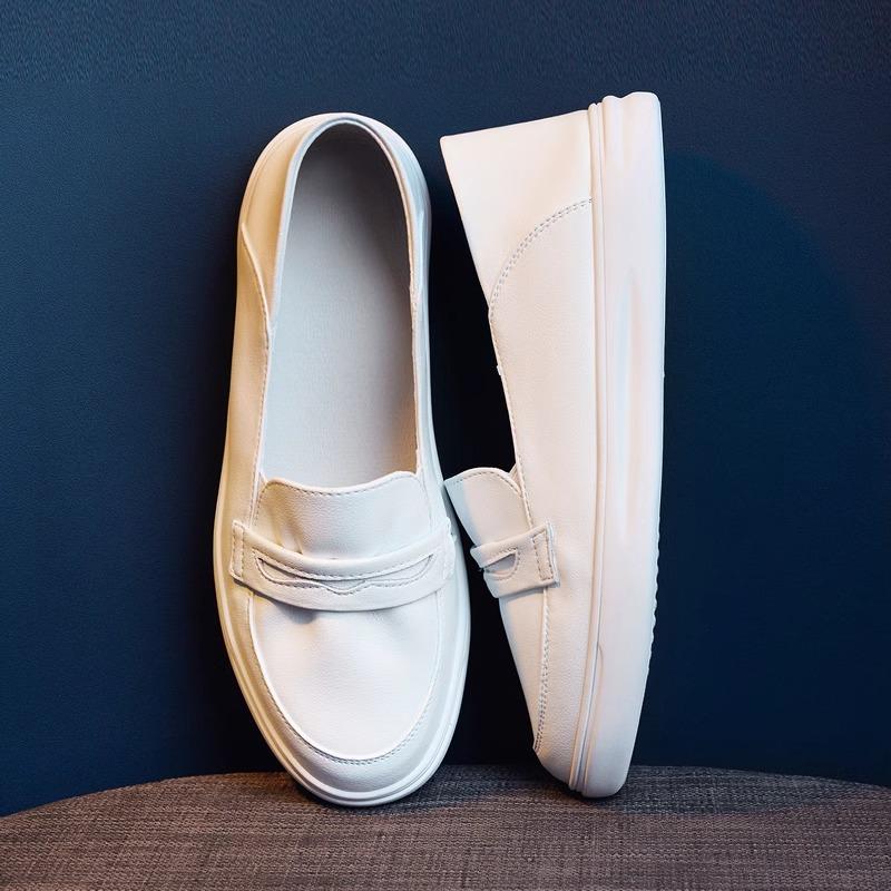 

Кожаные маленькие белые туфли женские новые летние дышащие тонкие на плоской подошве на одной педали туфли медсестры для беременных 40