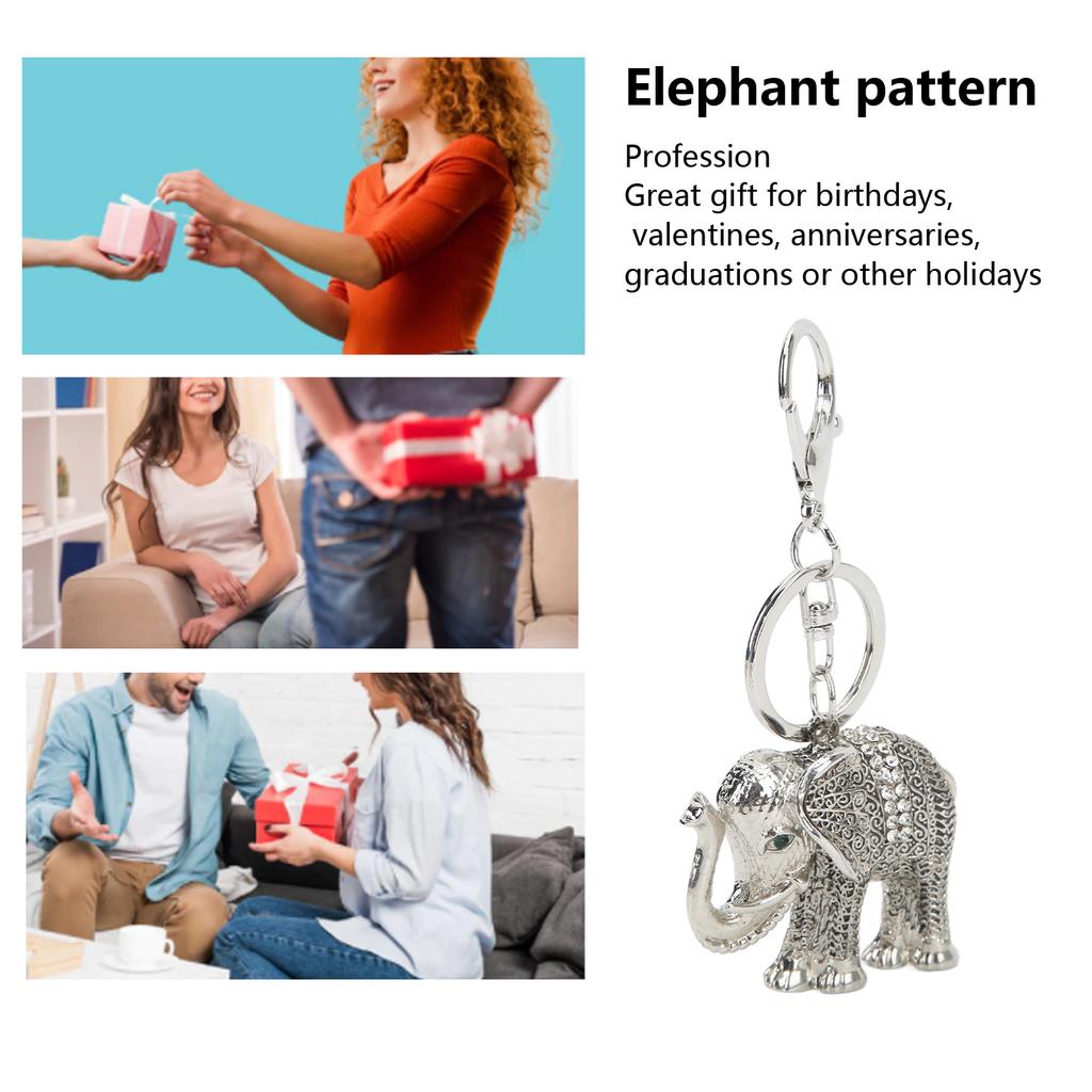 Elephant Keychain Electroplate Retro Keychain Good Luck Environmental Friendly Elephant Key Chain Cute Keychain for Birthday
