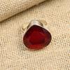 Anillo elegante hecho a mano de la joyería de la plata esterlina sólida 925 de la piedra preciosa del granate rojo para las mujeres