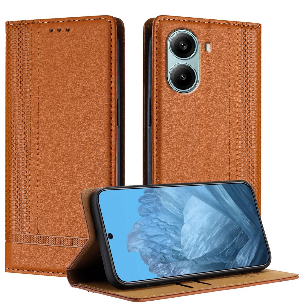 For Xiaomi Redmi Turbo 4 Pro 5G Case L-Shaped Grid Pattern Leather Stand Phone Cover with Card Slots