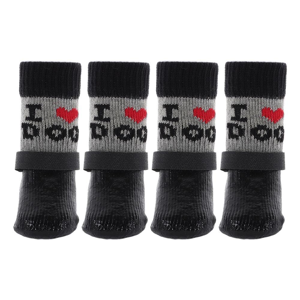 Cute Waterproof Dog Shoes Warm Soft Sole Puppy Boots Anti-Slip Adjustable Dog Foot Covers for Small Dog Chihuahua