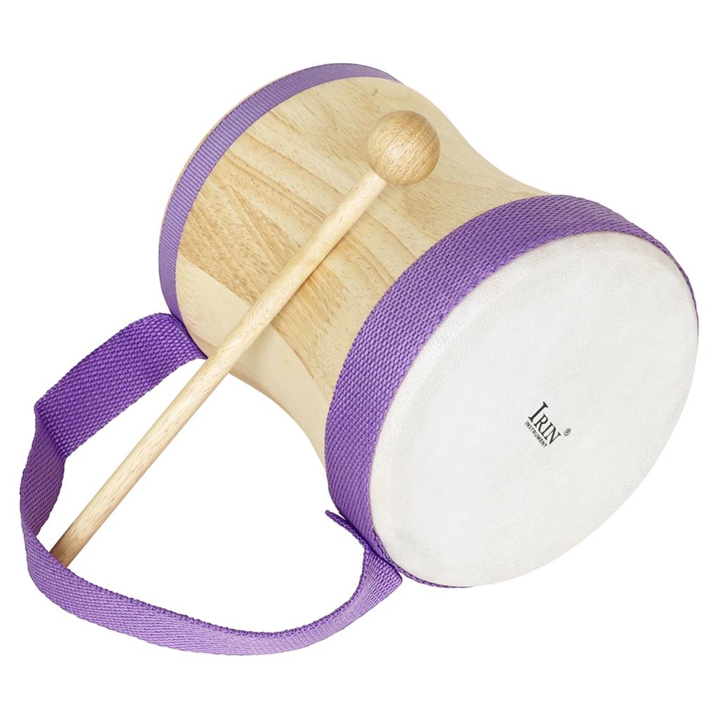 IRIN Indian Drum Wooden Hand Drum Sheepskin Drums with Drumsticks Pro Percussion Instruments for Children's As Gifts