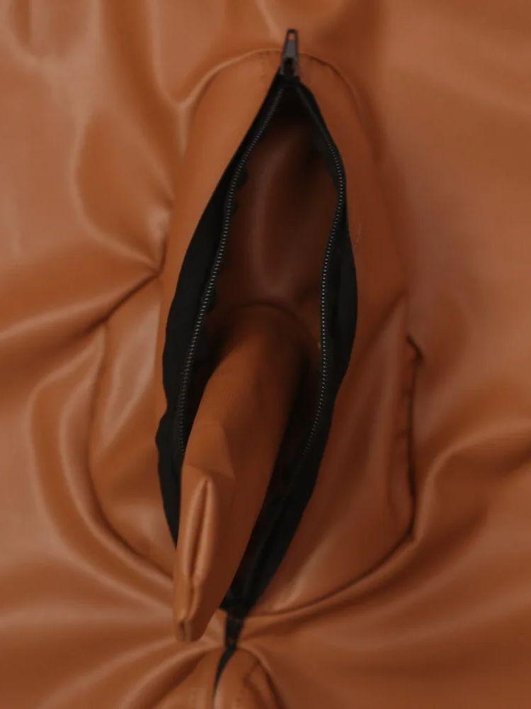 Pu Leather Full Coat Separate Finger Bodystocking Hidden Penis Sheath Zipper Crotch Bodysuit Tights Cosplay Leotard Conjoined
