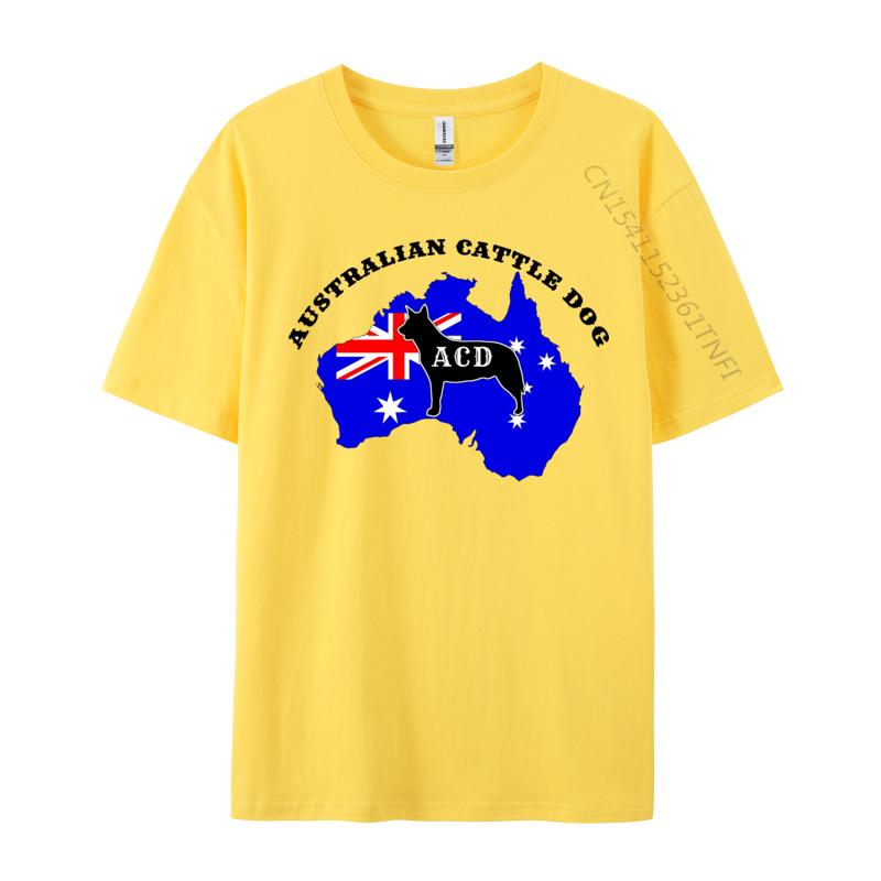 Australian Cattle Dog Flagga T-shirts Australisk Flagga T-shirt Smal Passform Ren Bomull Grupp T-shirts Klassisk Unisex