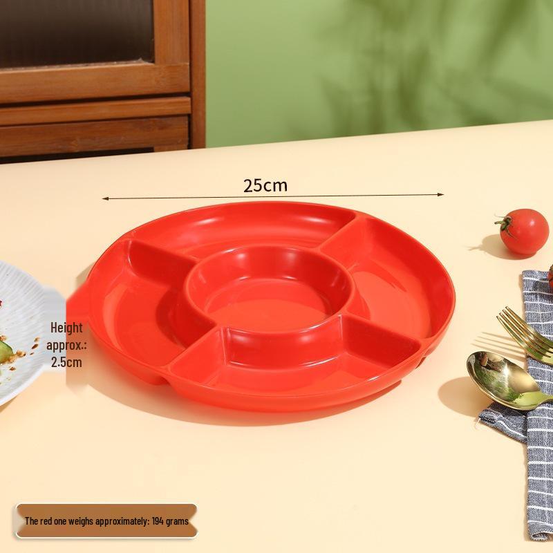 Wheat Straw 5-Section Snack and Fruit Platter for Living Room or Dining Table