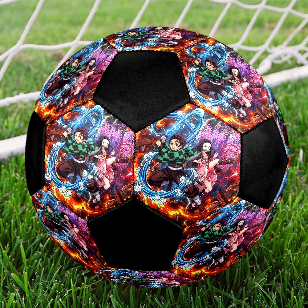Soccer Ball Colorful Machine Stitched PVC Size 5 Team Training Competition Ready Durable High-Bounce Cool Sports Gift