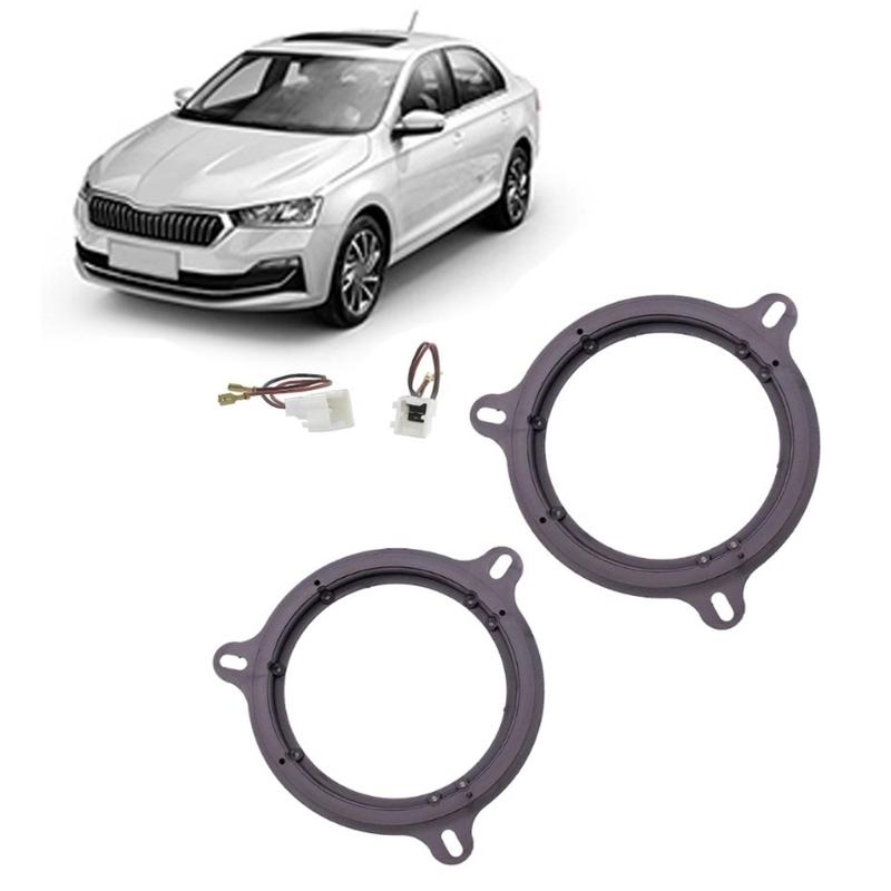 6.5in Car Horn Washer Adapter Holder Car Stereo Speaker Spacer Adaptor & Speaker Harness for Smart Dacia