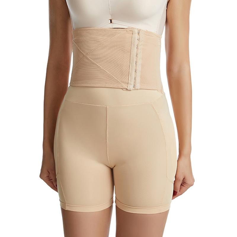Body Shaping Control Panties Reinforced Belly Tight Waist Hip Pants with Fade Ass Sponge Pad Seamless Design