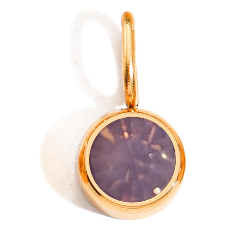 Twelve-Month Birthstone Pendant: 8mm Stainless Steel DIY Charms