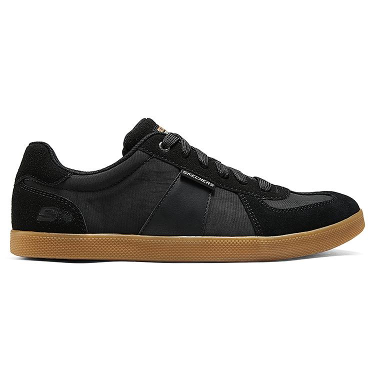 Skechers Mens USA Street Wear Training T-Shirt White Shoes Breathable Low-Top Skate Shoes Men Sneakers Black 210960-BLK